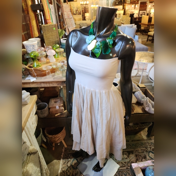 Green, Blue and Goldtone Statement Necklace with Earrings Set - Picture 4 of 16